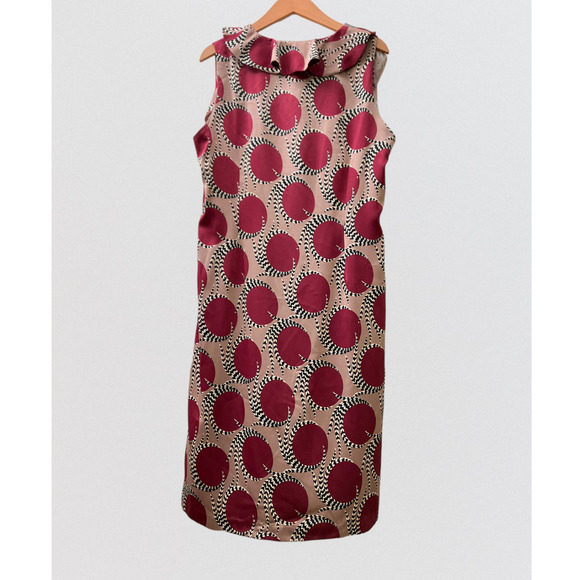 Mod Print Ruffle Collared Tank Dress - Picture 2 of 4